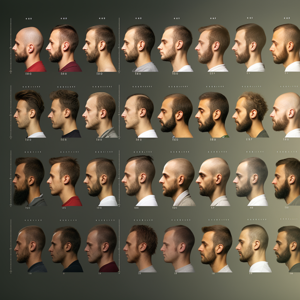 FUT Hair Transplant Timeline Photos that showcases the progression of hair growth and scalp healing in natural colors.