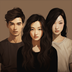 Asian Hair Transplant showcasing different shades of black and dark brown hair.