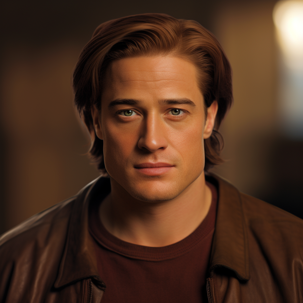 Brendan Fraser Hair Transplant using his iconic brown hair and skin tones.