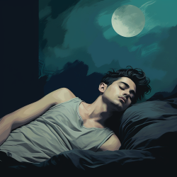 When Can I Sleep Normally After Hair Transplant with a serene, nighttime color palette.