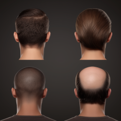 500 Grafts Hair Transplant showing detailed hair growth, incorporating various shades of brown.