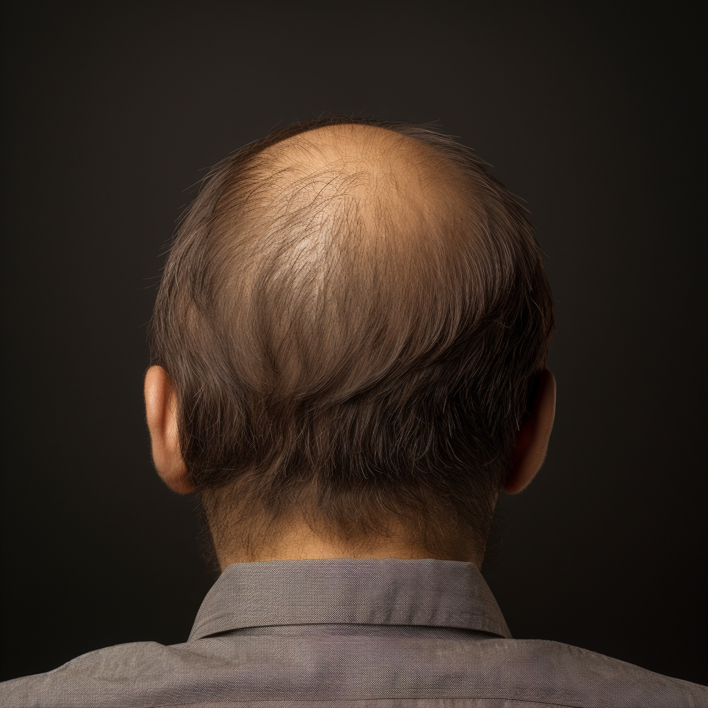 500 Grafts Hair Transplant showing detailed hair growth, incorporating various shades of brown.